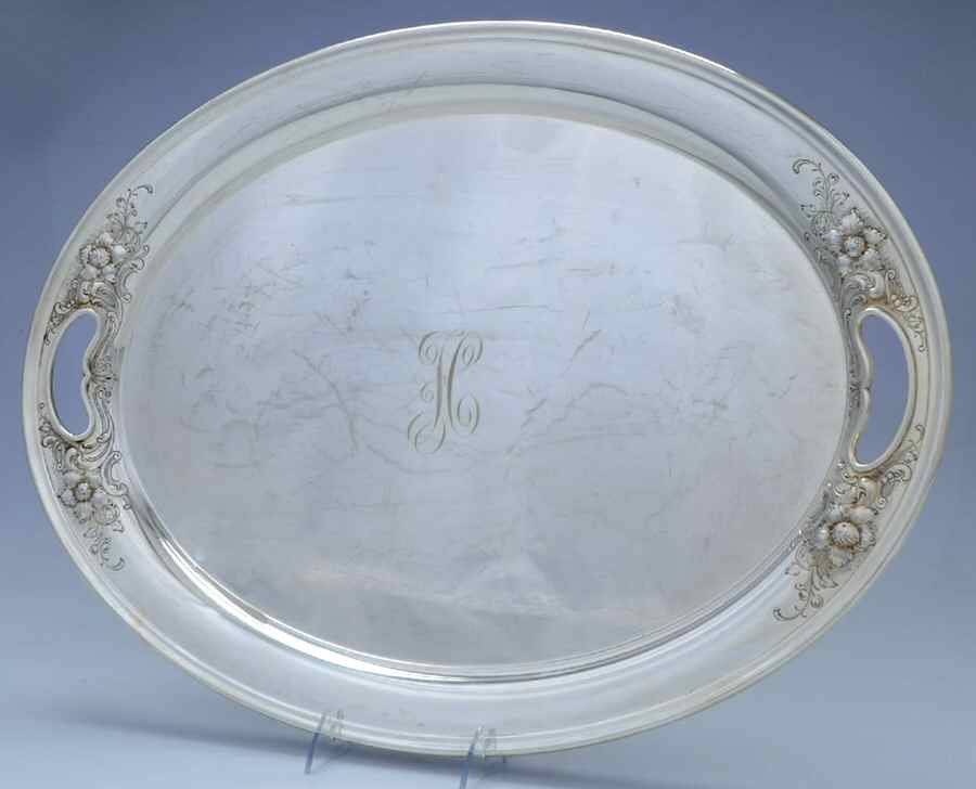 Buttercup (Sterling, Hollowware) Large Waiter Tray by Gorham Silver-1