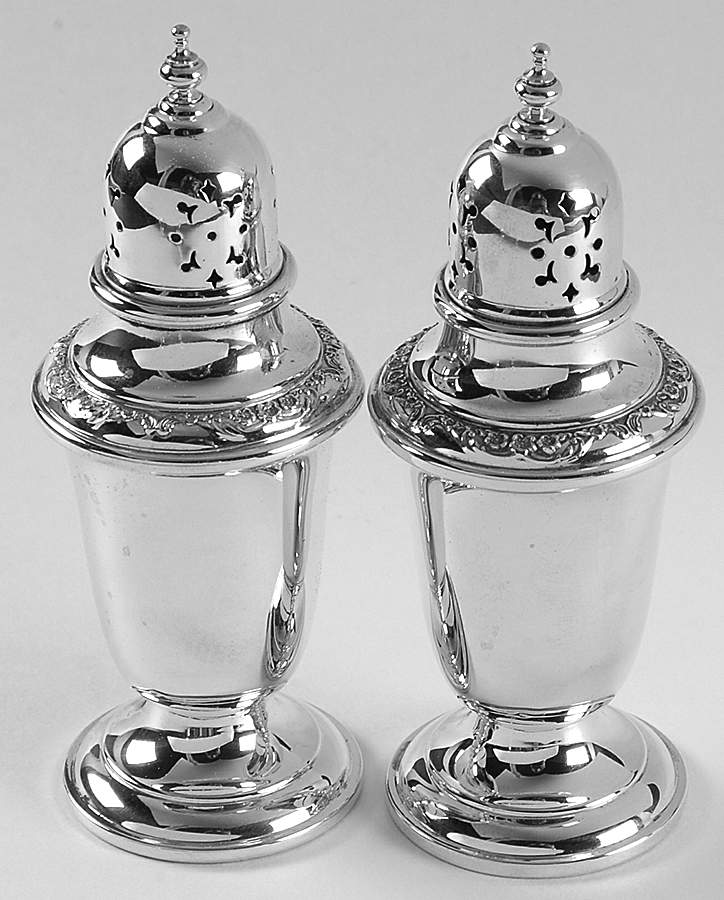 Buttercup (Sterling, Hollowware) Salt and Pepper Set by Gorham Silver-1
