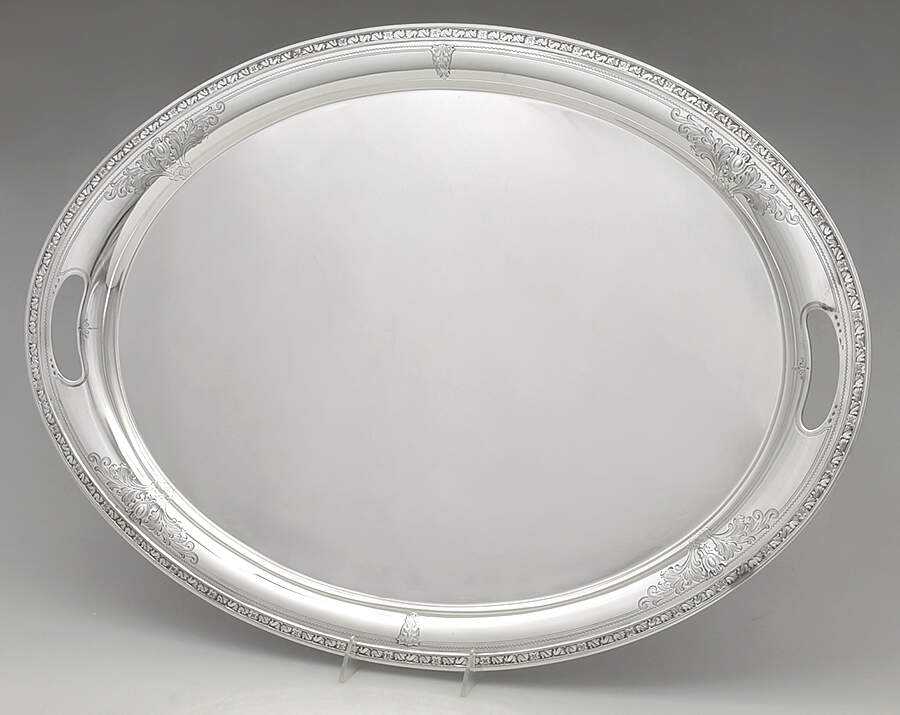 Cinderella (Sterling, Hollowware) Large Waiter Tray by Gorham Silver-1