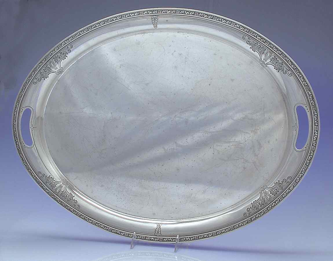 Cinderella (Sterling, Hollowware) Large Waiter Tray by Gorham Silver-1
