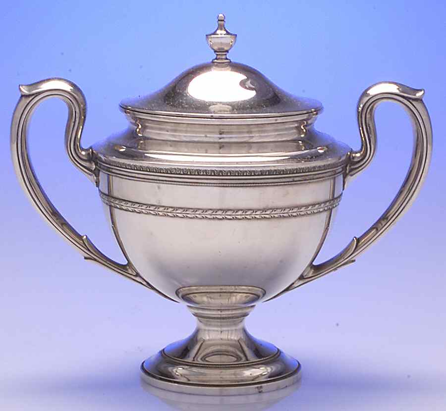 Edgeworth (Sterling, Hollowware) Sugar Bowl & Lid by Gorham Silver-1