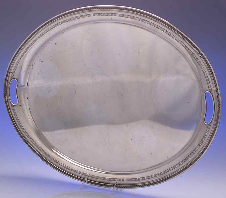 Edgeworth (Sterling, Hollowware) Large Waiter Tray by Gorham Silver-1