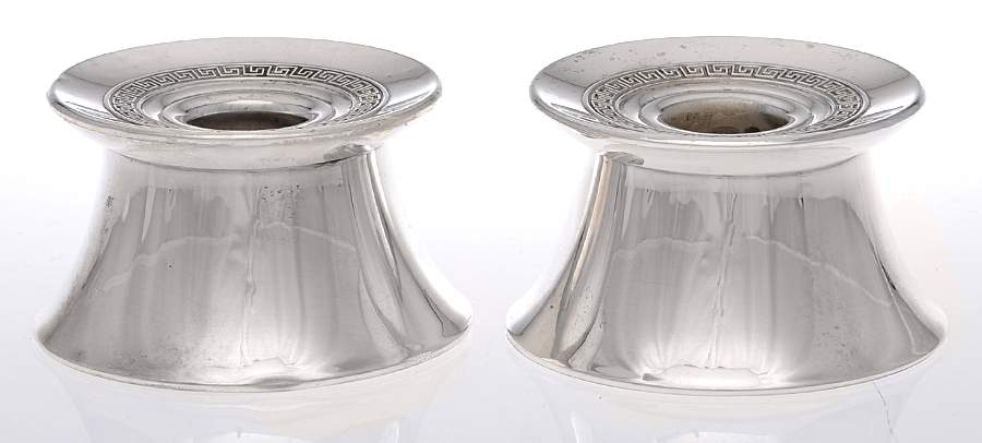 Etruscan (Sterling, Hollowware) Pair of Weighted Candleholders by Gorham Silver-1