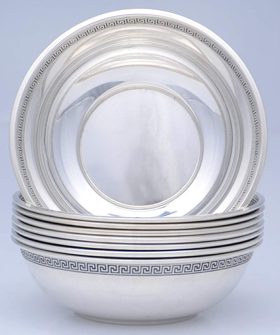 Etruscan (Sterling, Hollowware) 5" Round Individual Berry Bowl - Set of 8 by Gorham Silver-1