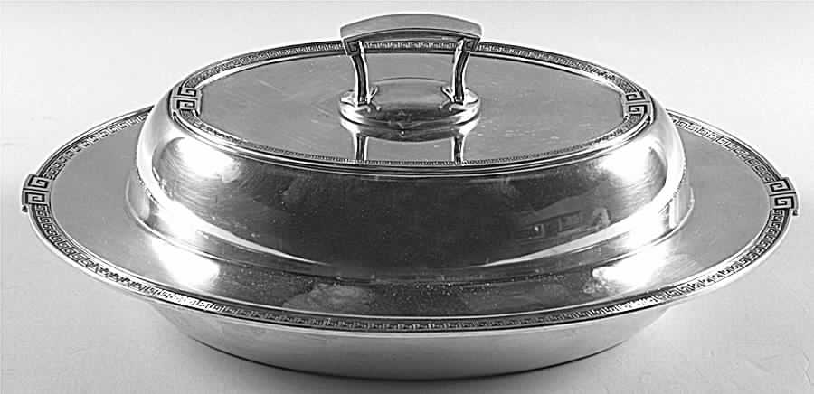 Etruscan (Sterling, Hollowware) 12" Oval Double Vegetable by Gorham Silver-1