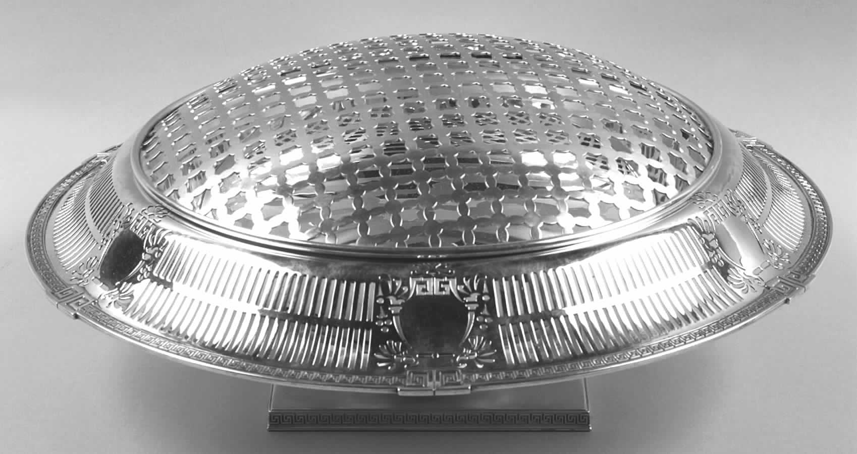 Etruscan (Sterling, Hollowware) Round Sterling Footed Centerpiece by Gorham Silver-1
