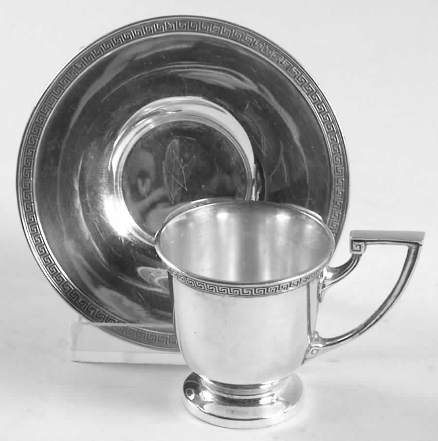 Etruscan (Sterling, Hollowware) Sterling Demitasse Cup and Saucer by Gorham Silver-1
