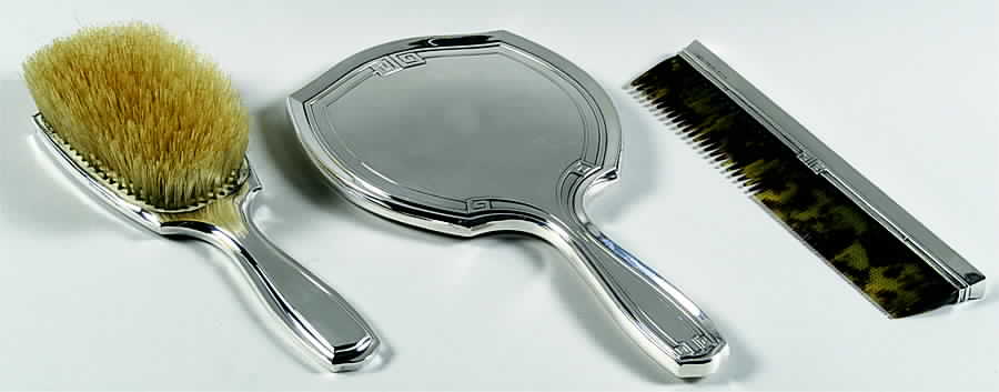 Etruscan (Sterling, Hollowware) 3-Piece Vanity Set (Brush, Comb and Mirror) by Gorham Silver-1