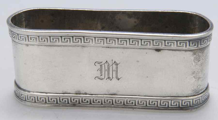 Etruscan (Sterling, Hollowware) Oblong Napkin Ring by Gorham Silver-1