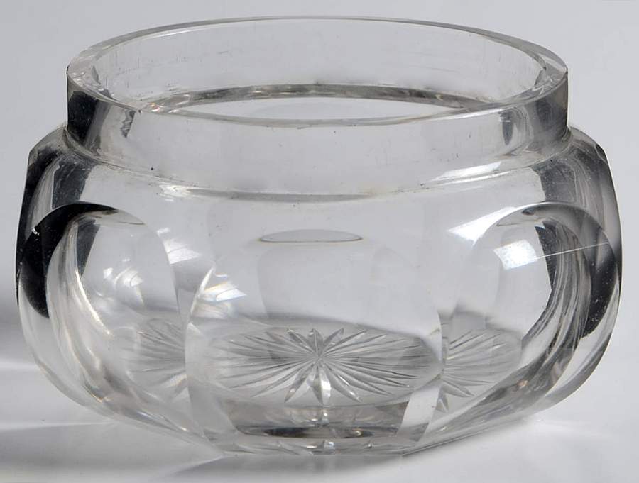 Etruscan (Sterling, Hollowware) Crystal Powder Jar-No Sterling Lid by Gorham Silver-1