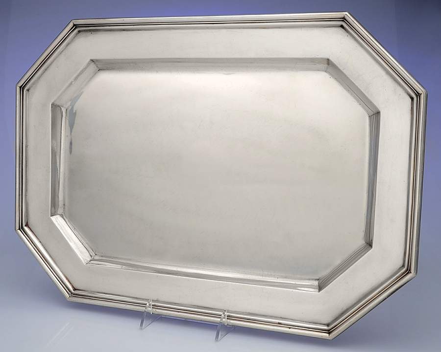 Fairfax (Sterling, Hollowware) Medium Sterling Meat Plate No Well by Gorham Silver-1