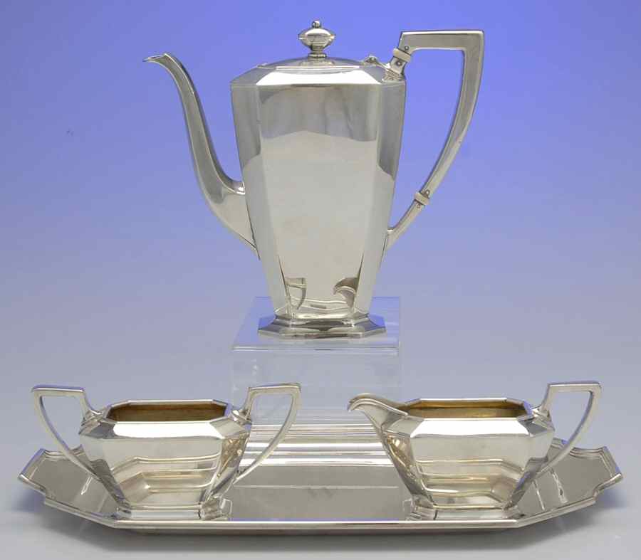 Fairfax (Sterling, Hollowware) (4 Pc) Demi Set (SDEP,SCRM,SSUOM,TRDE13) by Gorham Silver-1