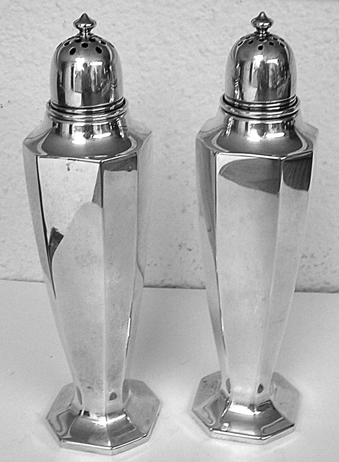 Fairfax (Sterling, Hollowware) Salt and Pepper Set by Gorham Silver-1