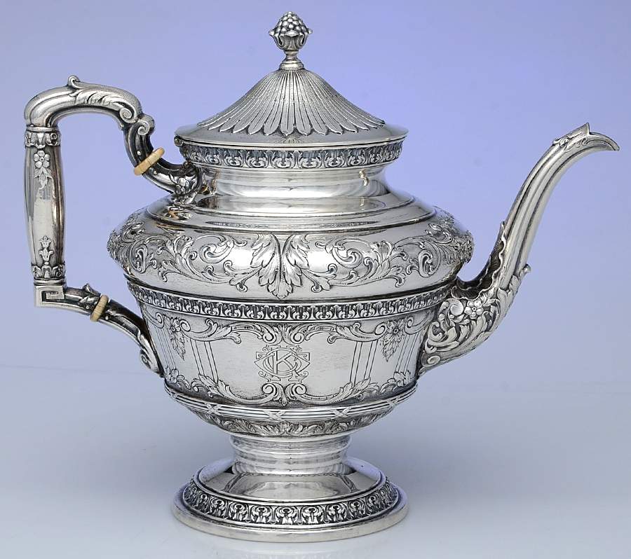 Marie Antoinette (Sterling, Hollowware) Tea Pot by International Silver-1