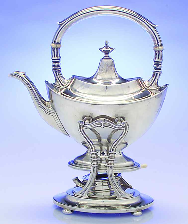 Portsmouth (Sterling, Hollowware) Kettle, Stand & Burner by Gorham Silver-1