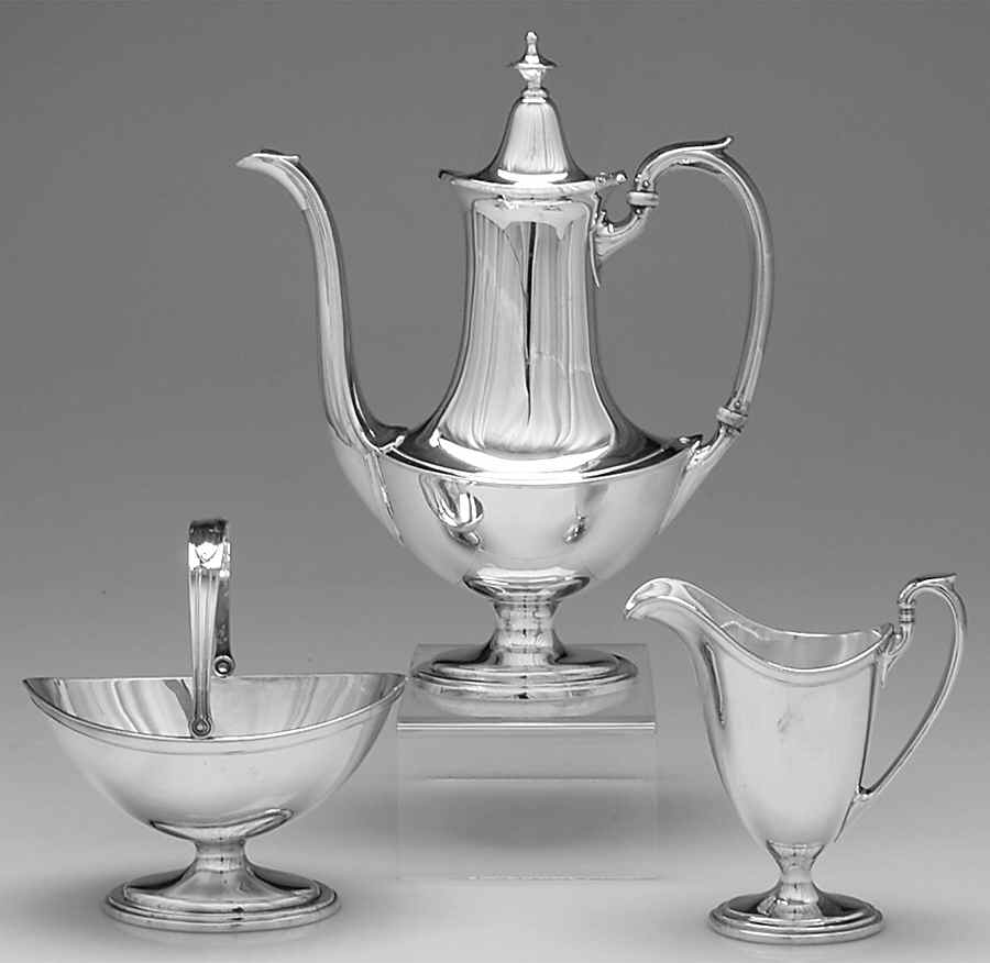 Portsmouth (Sterling, Hollowware) 3 Piece Demi Set by Gorham Silver-1