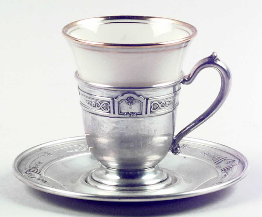Princess Patricia (Sterling, Hollowware) Sterling Demitasse Cup, Saucer and Liner by Gorham Silver-1