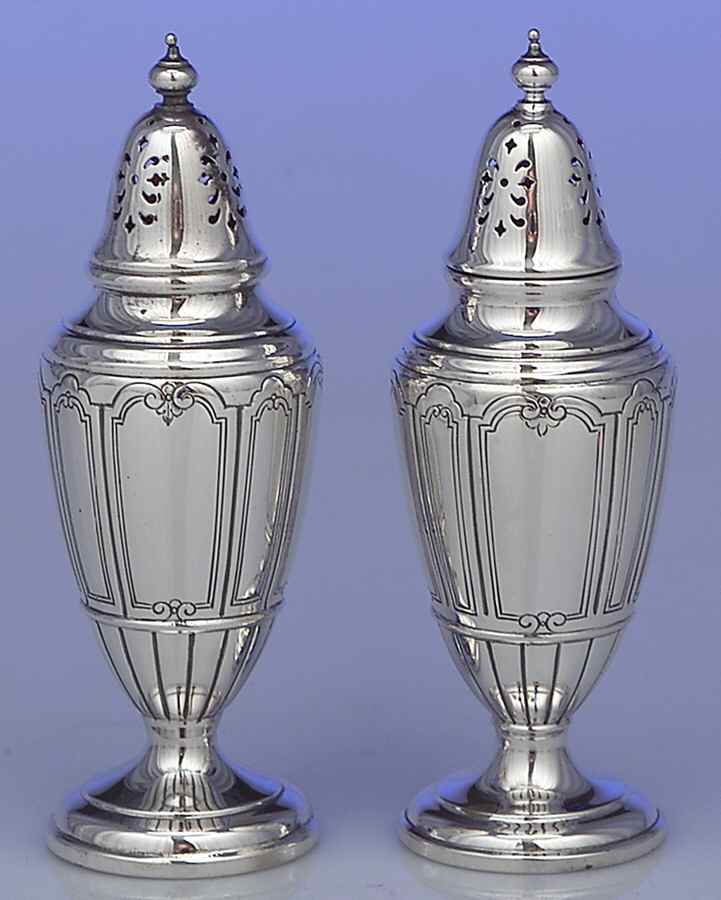 Princess Patricia (Sterling, Hollowware) Salt and Pepper Set by Gorham Silver-1