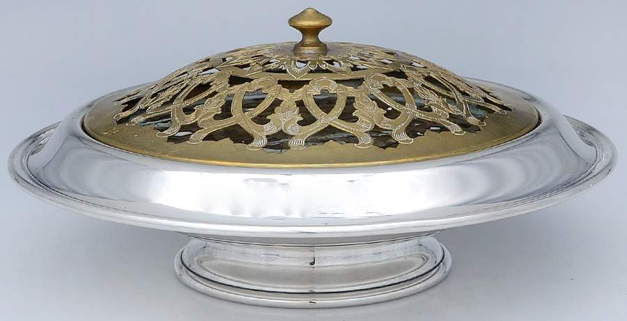 Puritan (Sterling, Hollowware) 10" Round Centerpiece with Frog by Gorham Silver-1