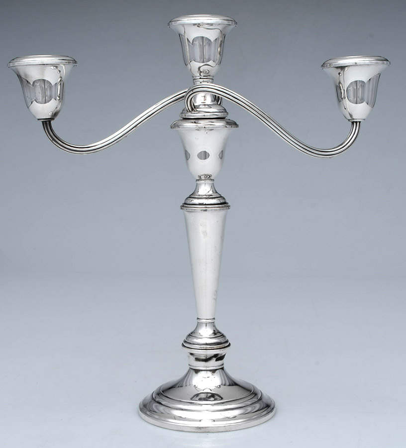 Puritan (Sterling, Hollowware) Weighted 3 Light Candelabra by Gorham Silver-1