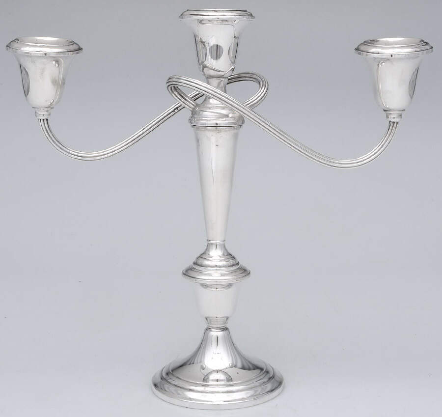 Puritan (Sterling, Hollowware) 13" Weighted 3 Light Candelabra by Gorham Silver-1