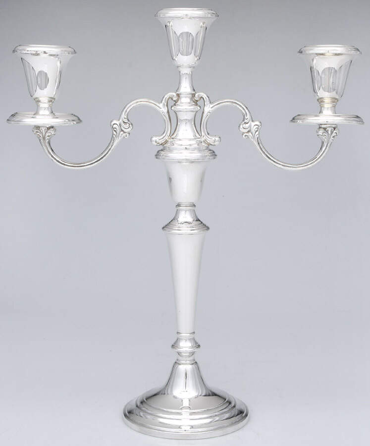 Puritan (Sterling, Hollowware) 3 Light Weighted Candelabra by Gorham Silver-1