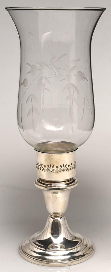 Puritan (Sterling, Hollowware) Weighted Hurricane Lamp & Globe by Gorham Silver-1