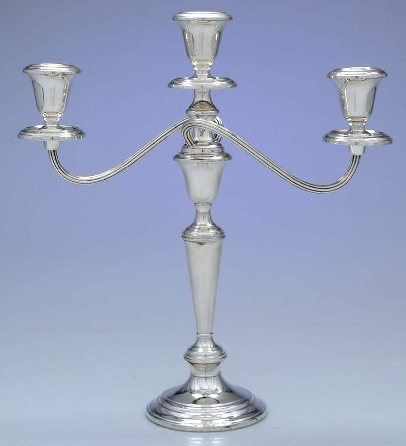 Puritan (Sterling, Hollowware) Weighted 3 Light Candelabra by Gorham Silver-1