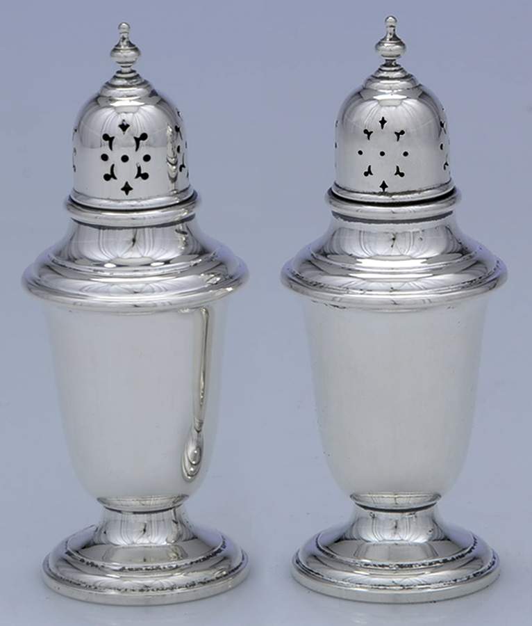 Puritan (Sterling, Hollowware) Salt and Pepper Set by Gorham Silver-1