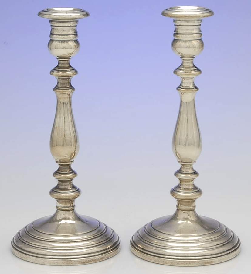 Puritan (Sterling, Hollowware) Pair of 10" Weighted Candlesticks by Gorham Silver-1