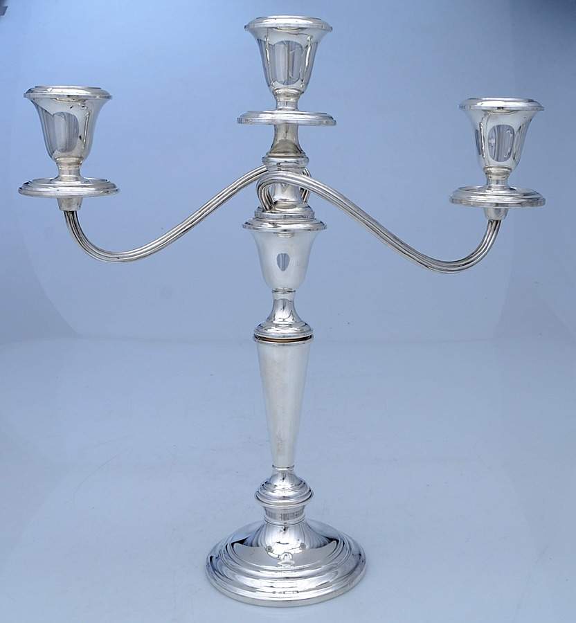 Puritan (Sterling, Hollowware) Weighted 3 Light Candelabra by Gorham Silver-1