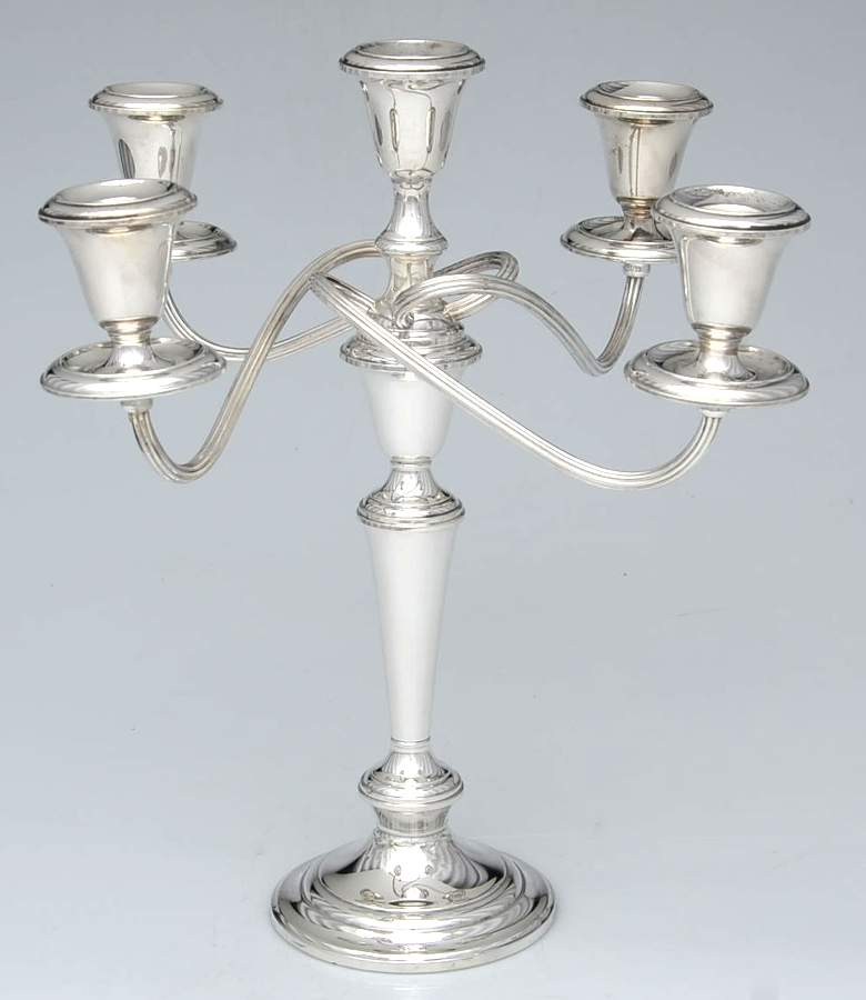 Puritan (Sterling, Hollowware) Weighted 5 Light Candelabra by Gorham Silver-1