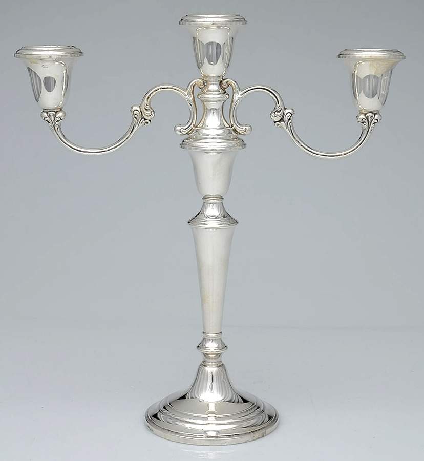 Puritan (Sterling, Hollowware) Weighted 3 Light Candelabra by Gorham Silver-1
