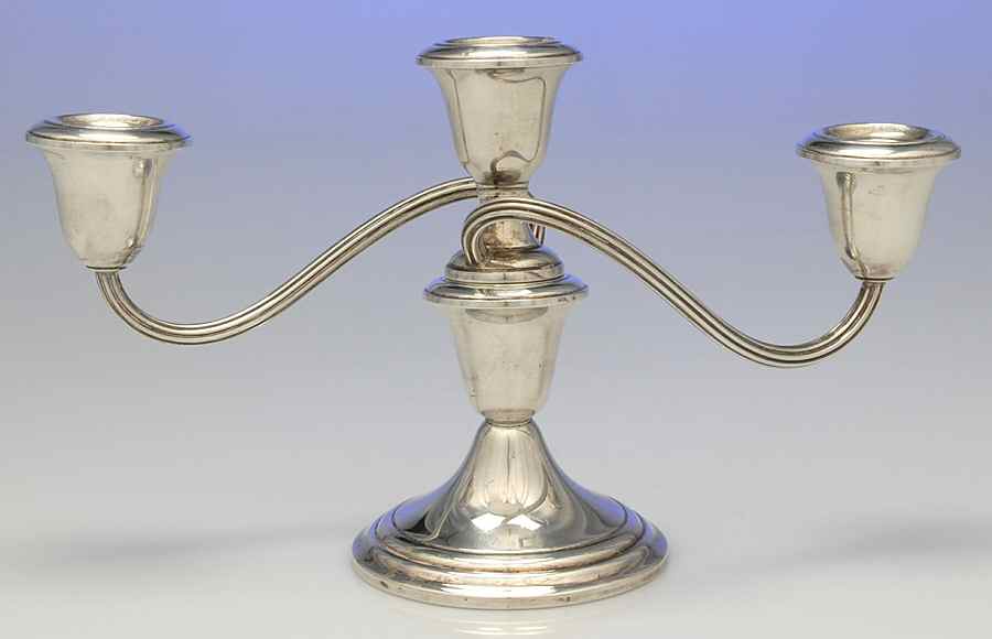 Puritan (Sterling, Hollowware) Weighted 3 Light Candelabra by Gorham Silver-1