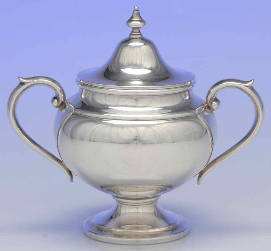 Puritan (Sterling, Hollowware) Sugar Bowl & Lid by Gorham Silver-1