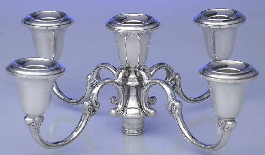 Puritan (Sterling, Hollowware) 5-Light Sterling Candelabra Branch by Gorham Silver-1