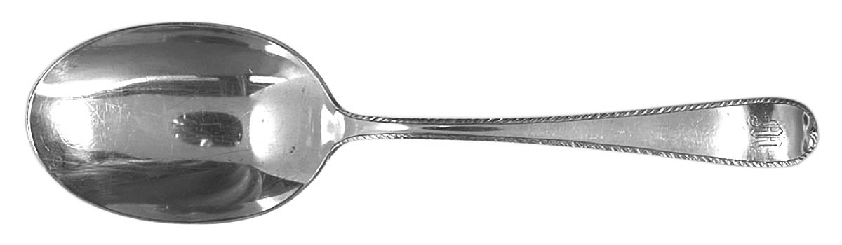 Dolly Madison-Eng. Feathered Edge (Sterling) Solid Smooth Casserole Spoon by Gorham Silver-1