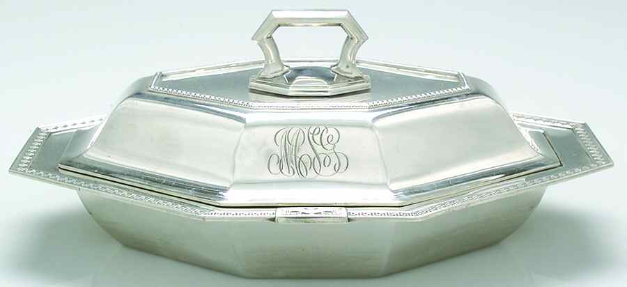 Lansdowne (Sterling, 1917, Hollowware) 12" Oval Double Vegetable by Gorham Silver-1