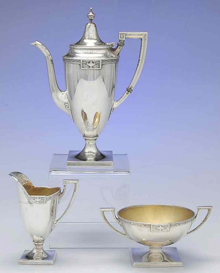 Lansdowne (Sterling, 1917, Hollowware) 3 Piece Demi Set (SDEP, SCRM, SSUOM) by Gorham Silver-1