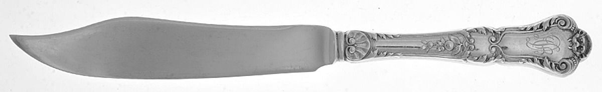 Baronial-Old (Sterling, 1898, No Monograms) Individual Hollow Handle Fish Knife-Sterling Blade by Gorham Silver-1