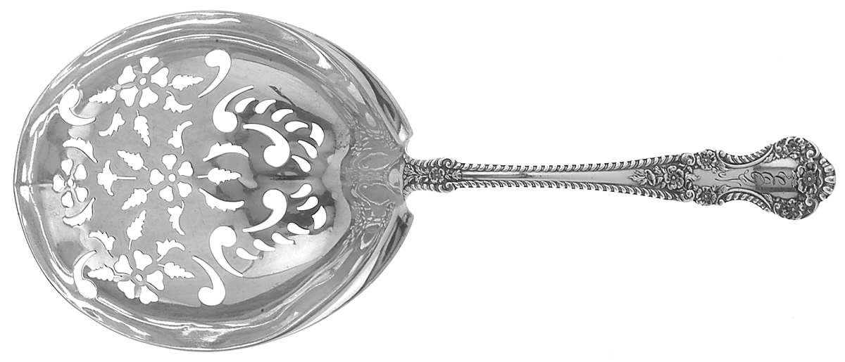 Cambridge (Sterling, 1899, Monograms) Pierced Saratoga Chips Server by Gorham Silver-1