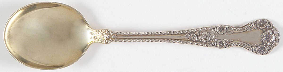 Cambridge (Sterling, 1899, Monograms) Small Short Handle Chocolate Spoon by Gorham Silver-1