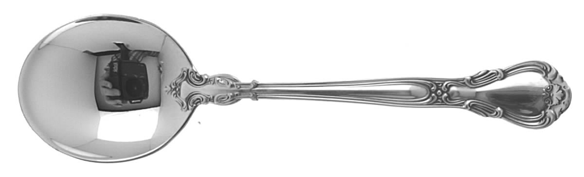 Chantilly (Sterling, 1950, "Gorham", Monograms) Round Bowl Soup Spoon (Cream Soup) by Gorham Silver-1