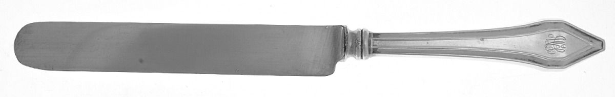 Clermont (Sterling, 1915, Monograms) Blunt Hollow Knife with Bolster by Gorham Silver-1