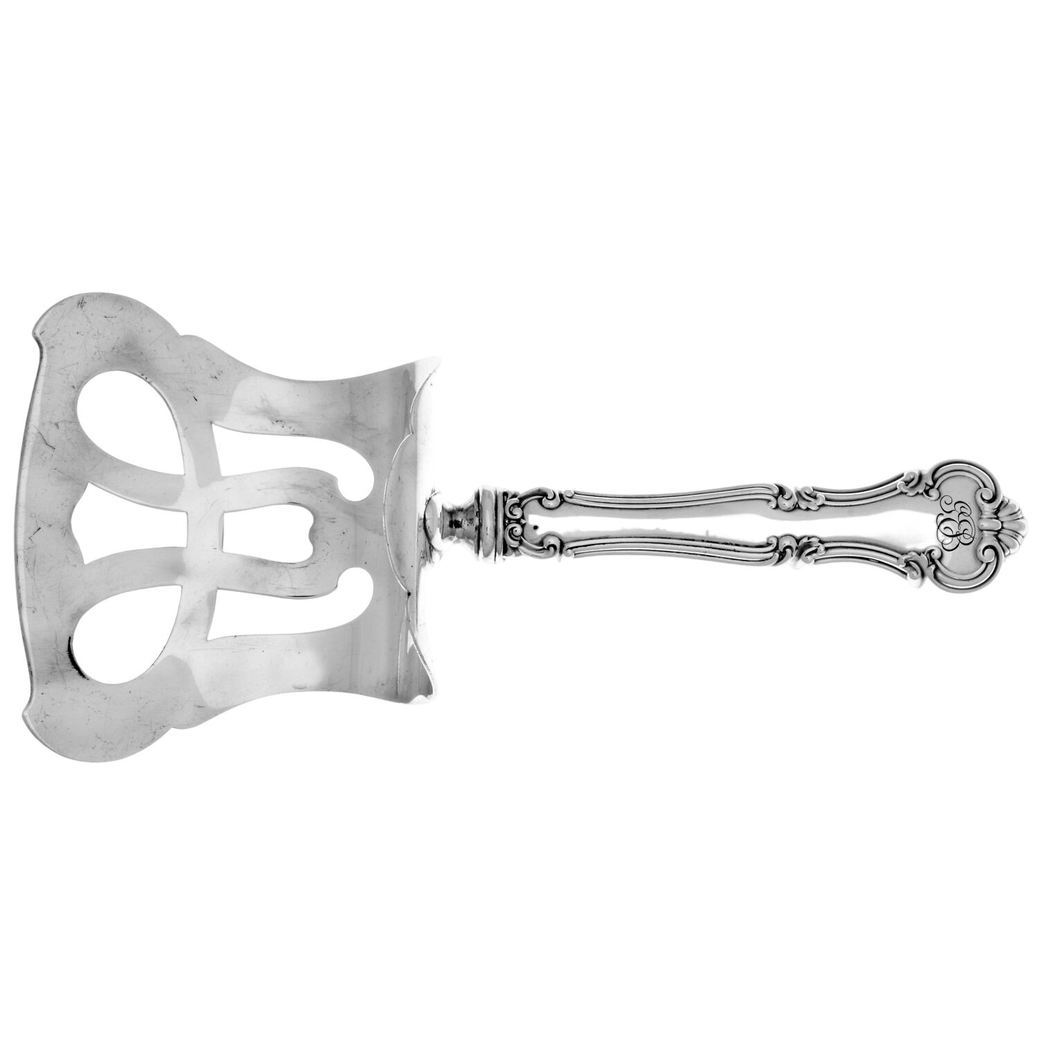Cromwell (Sterling, 1900, Monograms) Hollow Asparagus Server with Sterling Hood by Gorham Silver-1