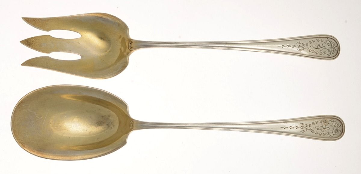 Jefferson (Sterling, 1907) Solid Oversized Serving Salad Set by Gorham Silver-1