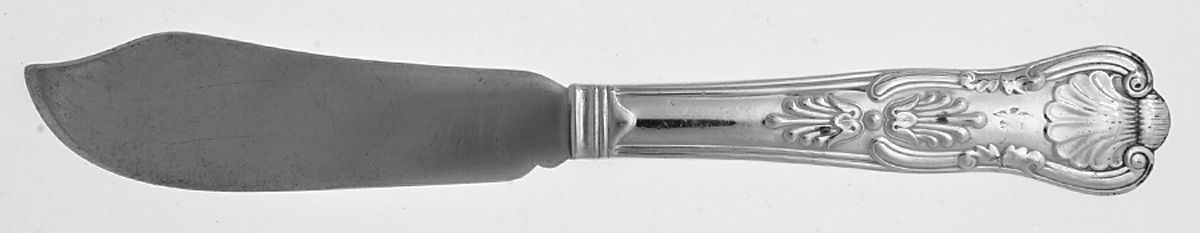 Kings (Silverplate, 1890, Monograms) Small Individual Solid Fish Knife by Gorham Silver-1