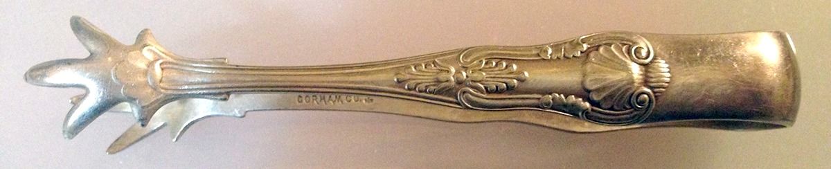 Kings (Silverplate, 1890) Large Sugar Tongs by Gorham Silver-1