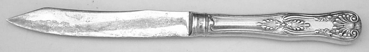Kings (Silverplate, 1890, Monograms) Individual Fruit Knife with Stainless Blade by Gorham Silver-1