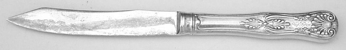 Kings (Silverplate, 1890, Monograms) Individual Solid Fruit Knife by Gorham Silver-1